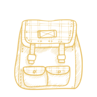 Bild zeigt einen gezeichneten Rucksack.