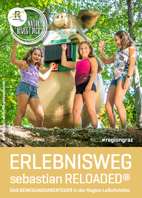 Prospekt Erlebnisweg sebastian RELOADED® Das Bild zeigt die Titelseite des Wanderprospekts, das hier downloadbar ist.